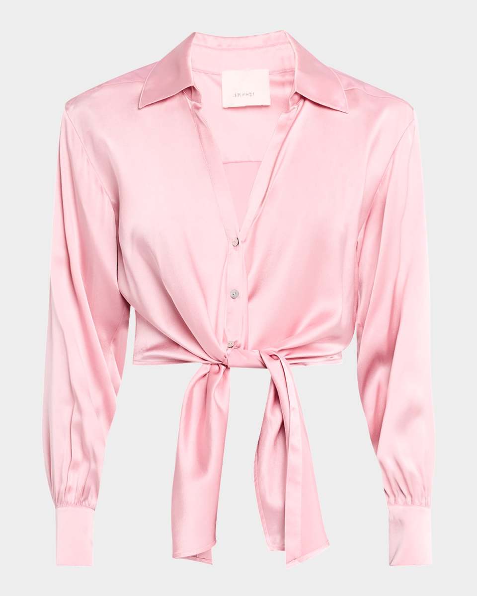 Mariana Tie-Front Silk Blous